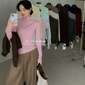 熙韩系百搭半高领打底上衣 跑量 yuanxi元 羊绒棉软糯高弹高领内搭