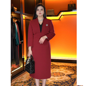 蔓缇蜜丝大码 气质轻熟名媛连衣裙 女2025秋冬新款 高级感小香风法式