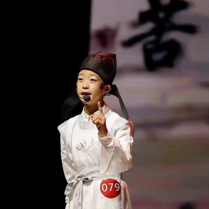 儿童古装汉服国学诗人古筝演出服
