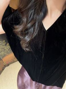 YEVACHAO 宽松真丝丝绒上衣