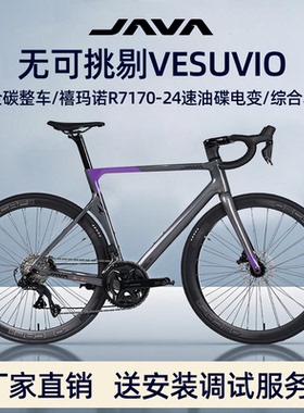 佳沃公路车JAVA碳钎维一体把维苏威VESUVIO全油碟24变速赛车男女
