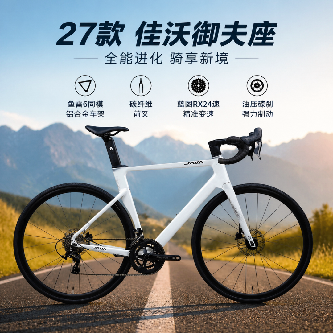 27新款JAVA佳沃AURIGA御夫座RX24速全内走碟刹铝合金公路车自行车图片