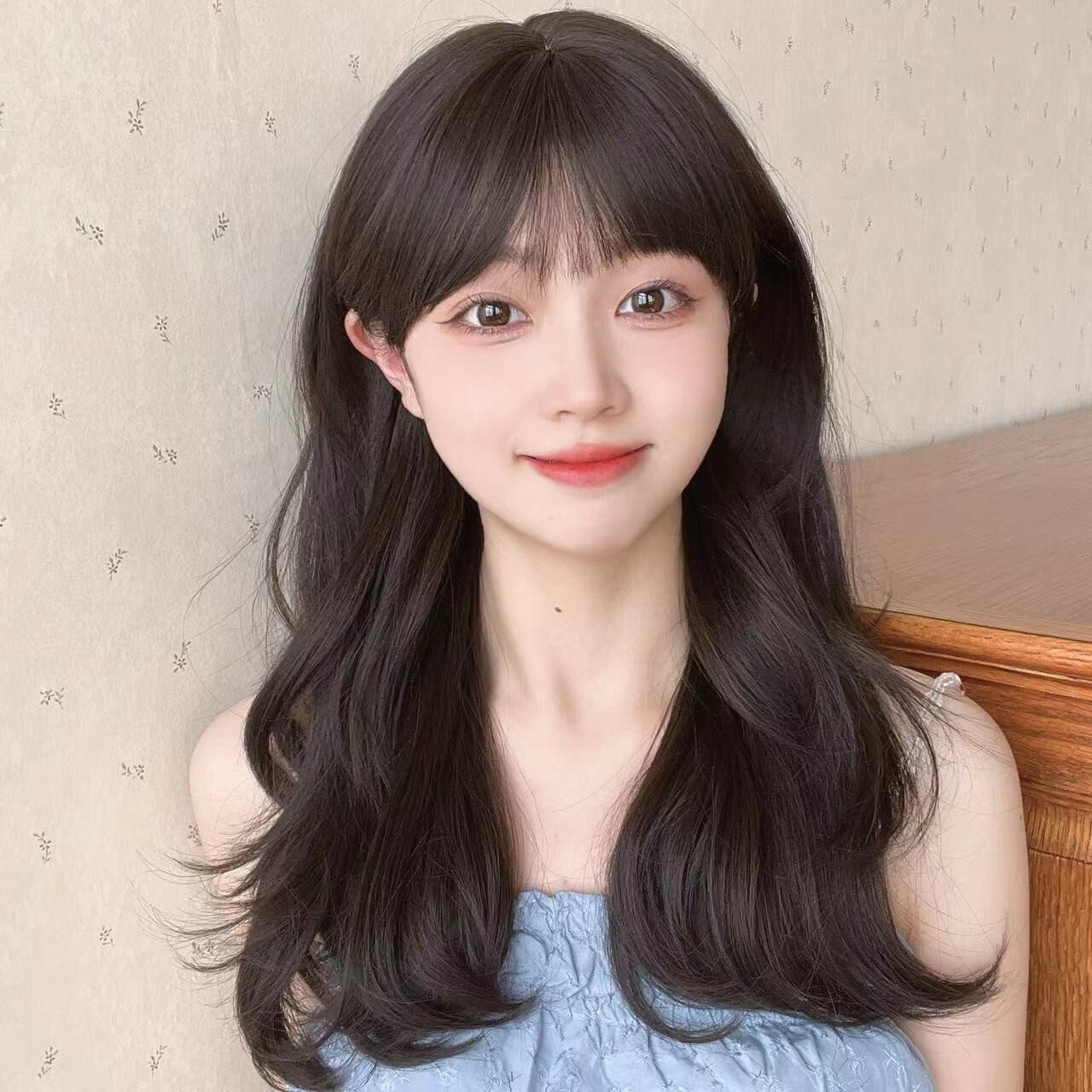 【法式云朵卷】气质黑卷发中长大波浪高级感透气修饰脸型整顶假发