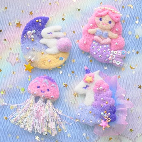 数绵羊羊毛毡戳戳乐美人鱼独角兽