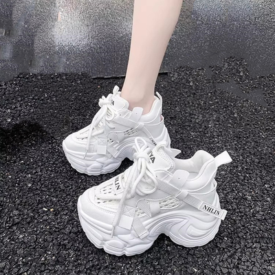 内增高老爹鞋女10cm小个子2025春季新款爆款今年流行厚底鞋不累脚