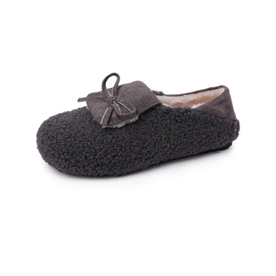 日本offcat加绒保暖勃肯鞋女蝴蝶结冬季毛毛鞋软平底配裙子棉鞋