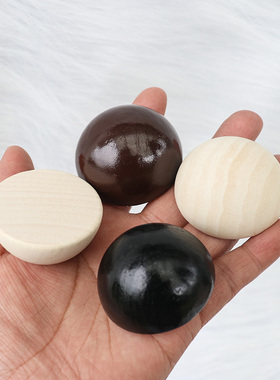 30-50MM 木球半圆球 黑色荷木半边手工珠子 镜子装饰木珠 diy配件