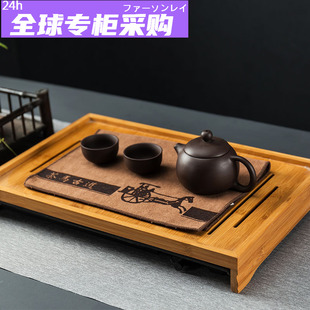 日本购简约超细纤维超吸水印花加厚茶巾功夫茶具茶道配件茶马古道