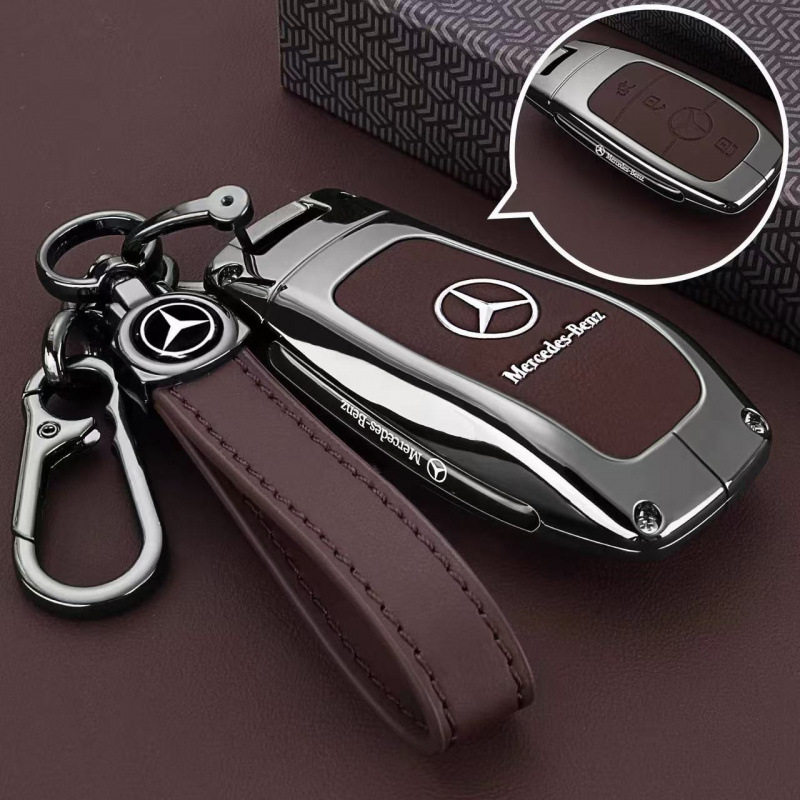 适用奔驰E级钥匙套E300新C级C200L GLC260男A/S级GLA/GLB车包扣壳