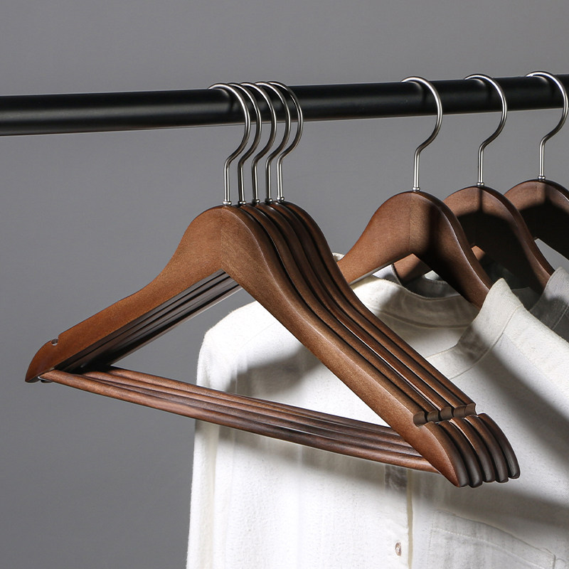 复古实木高端衣架无痕家用加粗挂钩木质衣撑衣帽间服装店收纳衣挂,收纳整理,木质衣架,淘宝优惠券,粉丝福利购,淘宝优惠卷