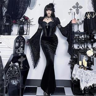 Sleeve礼服Evening连衣裙哥特风性感包臀裙Dress Bat Dark Gothic