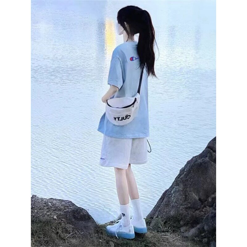 品牌正品短袖T恤运动套装女夏季2026新款宽松时尚体恤短裤两件套