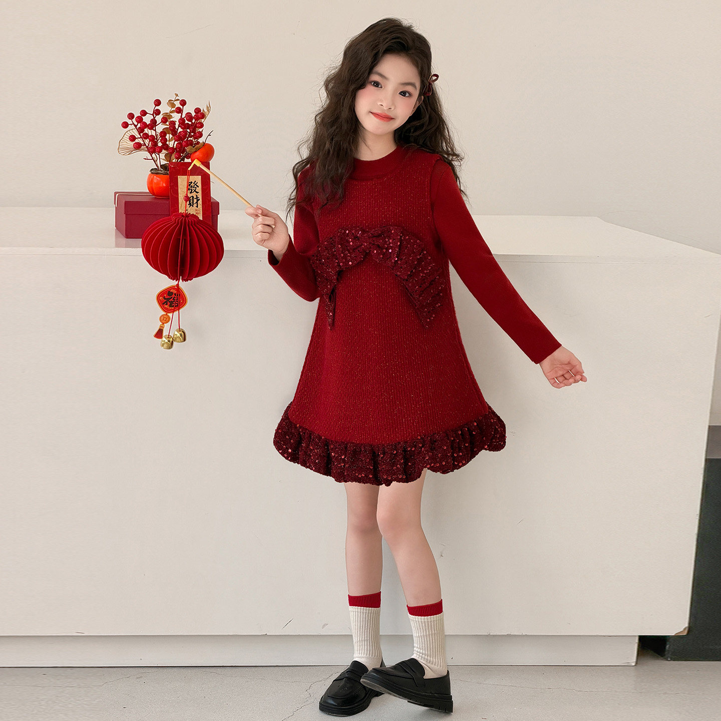 女童秋冬套装裙子2026新款洋气冬季大童女孩过年服毛衣背心连衣裙,女装/女士精品,连衣裙,淘宝优惠券,粉丝福利购,淘宝优惠卷