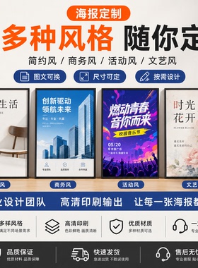 企业kt板墙贴定制广告海报贴纸
