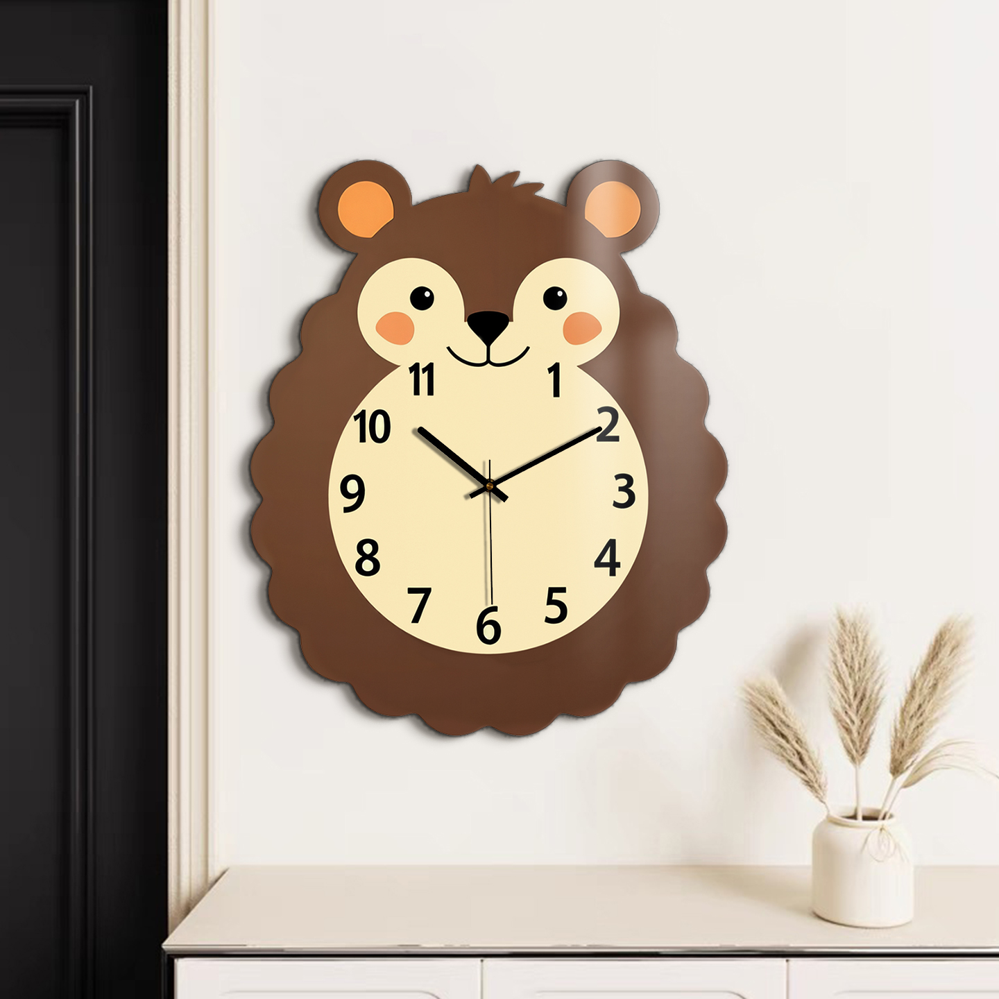 钟表挂钟新款卡通时钟沙发背景墙家用动物时钟定做装饰画创意挂表图片