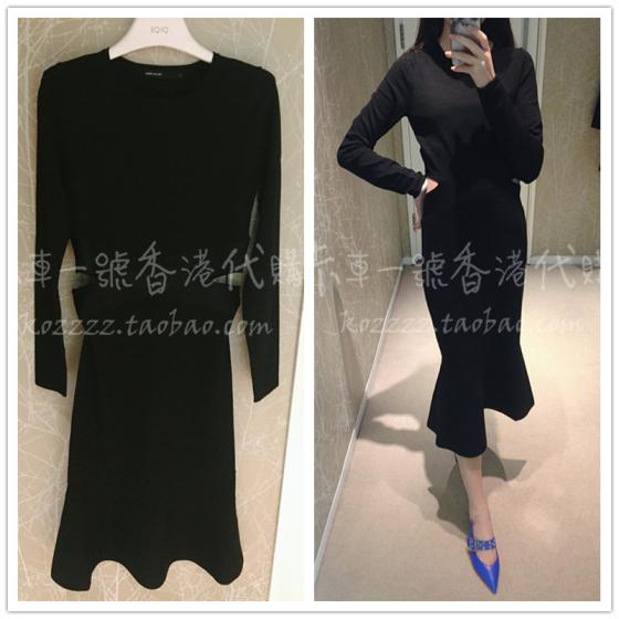 卡車一號香港代購 KAREN MILLEN 18春夏 露腰鱼尾褶边连衣裙