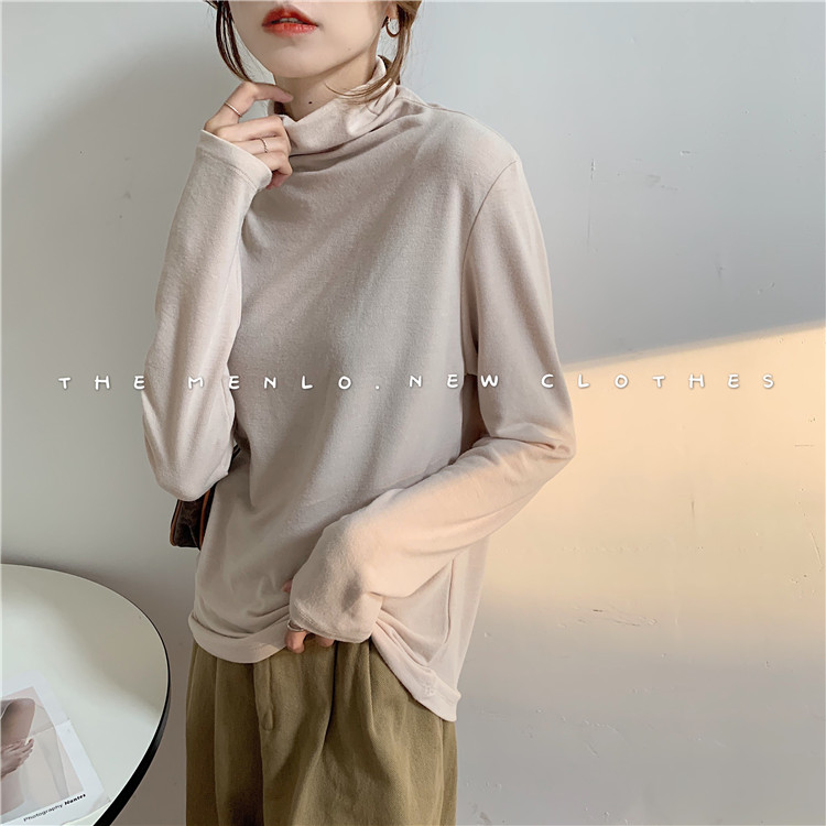 Real shot real price ~ versatile show thin old age warm base t-shirt t-shirt