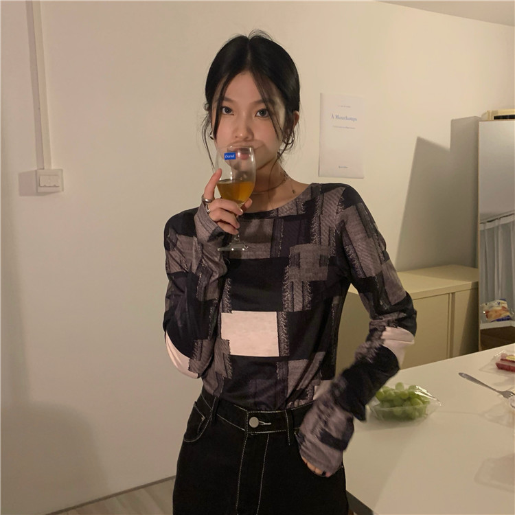 Real price ~ loose and versatile square long sleeve T-shirt