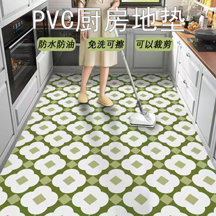 厨房地垫防滑防油可擦免洗pvc门口家用脚垫家用地毯裁剪专用防水