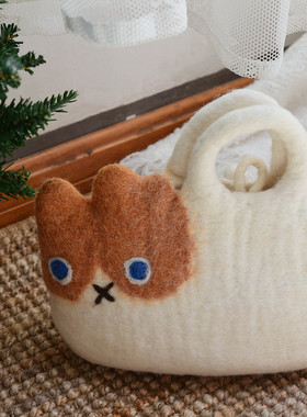 日本青年休闲猫咪包斜挎包小众