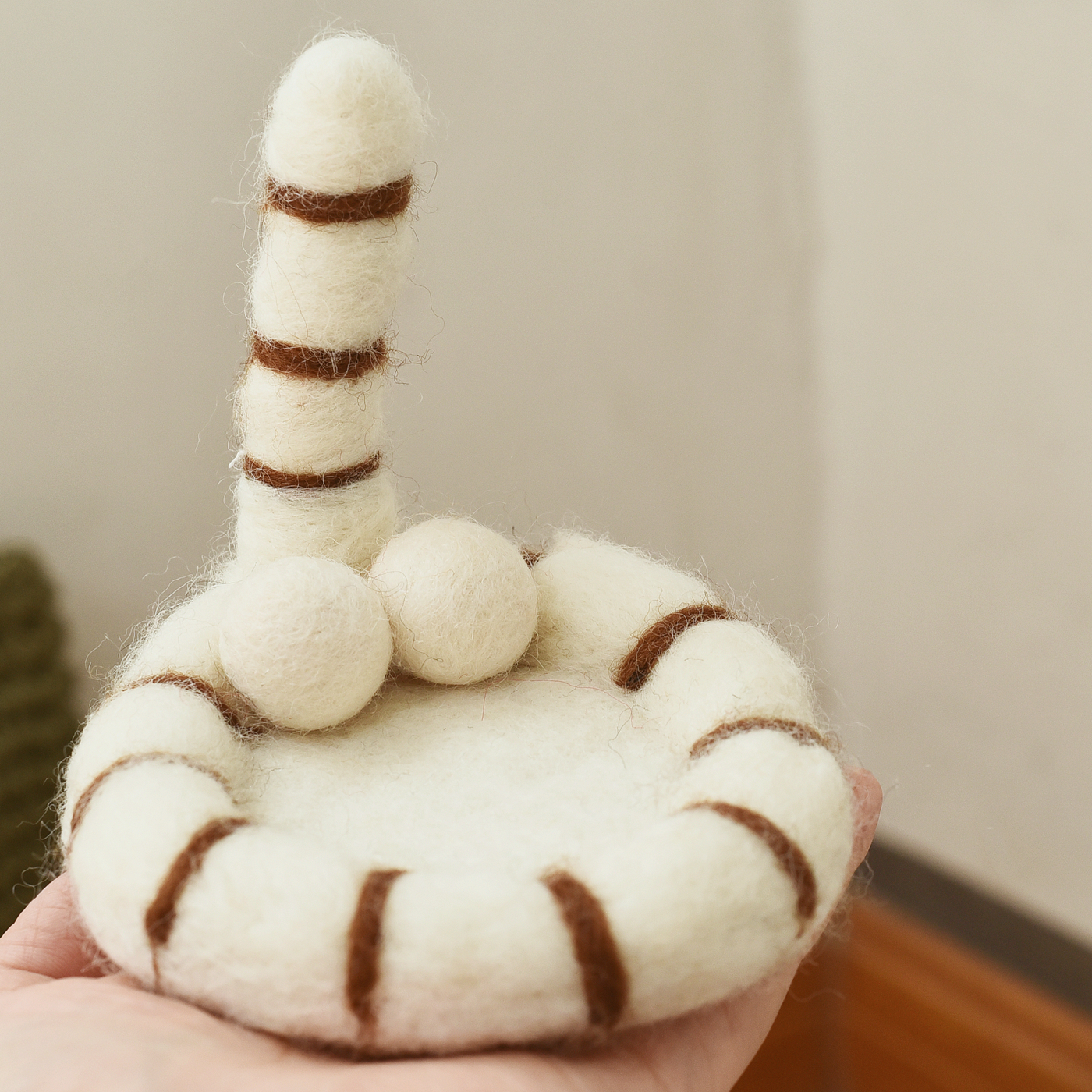 手工羊毛毡潮猫猫尾巴迷你小杯垫