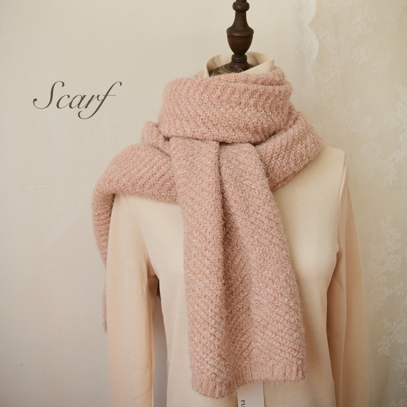 简约羽绒纱纯色百搭毛线围巾