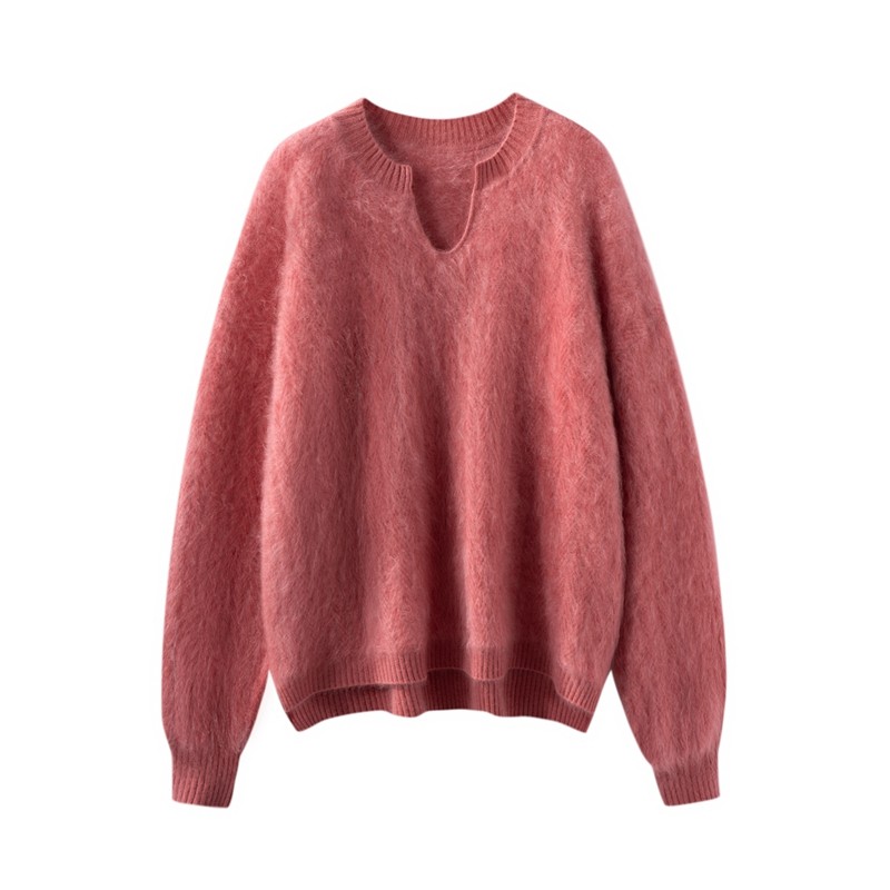 轻奢风山羊绒衫女剪刀领领拉绒加厚宽松针织毛衣内搭,女装/女士精品,羊绒衫,淘宝优惠券,粉丝福利购,淘宝优惠卷