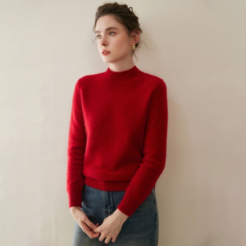 小山羊绒衫女半高领套头毛衣套头保暖针织打底衫通勤上衣百搭,女装/女士精品,羊绒衫,淘宝优惠券,粉丝福利购,淘宝优惠卷