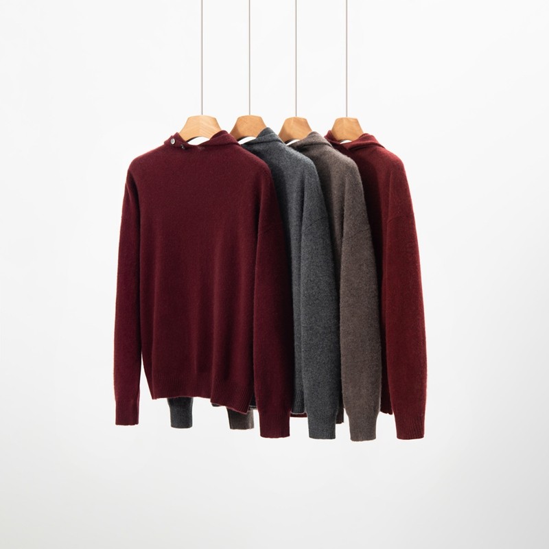 山羊绒衫女薄款带扣连帽套头针织毛衣通勤保暖长袖打底衫,女装/女士精品,羊绒衫,淘宝优惠券,粉丝福利购,淘宝优惠卷