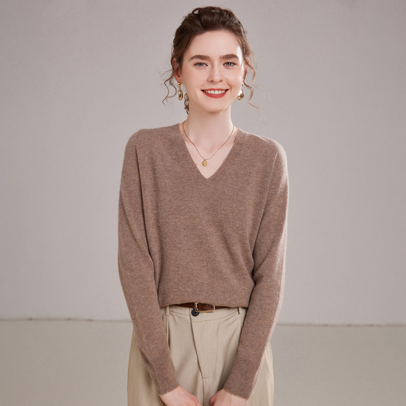 山羊绒衫女一线平面v领宽松套头毛衣长袖针织打底衫保暖,女装/女士精品,羊绒衫,淘宝优惠券,粉丝福利购,淘宝优惠卷