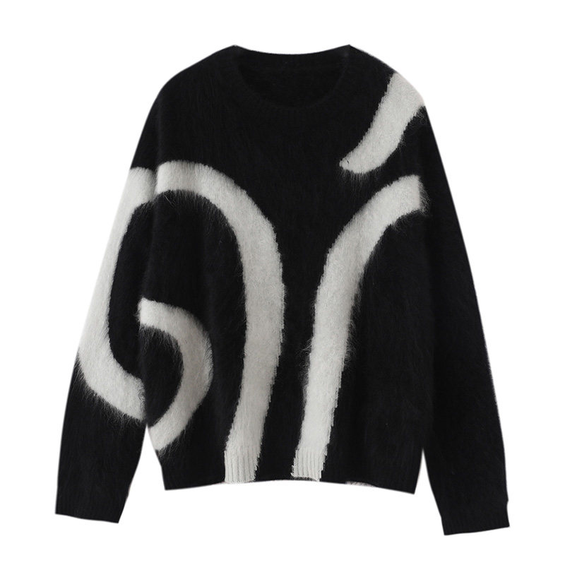 高级感圆领提花山羊绒衫女长袖宽松百搭拉绒毛衣针织衫打底,女装/女士精品,羊绒衫,淘宝优惠券,粉丝福利购,淘宝优惠卷