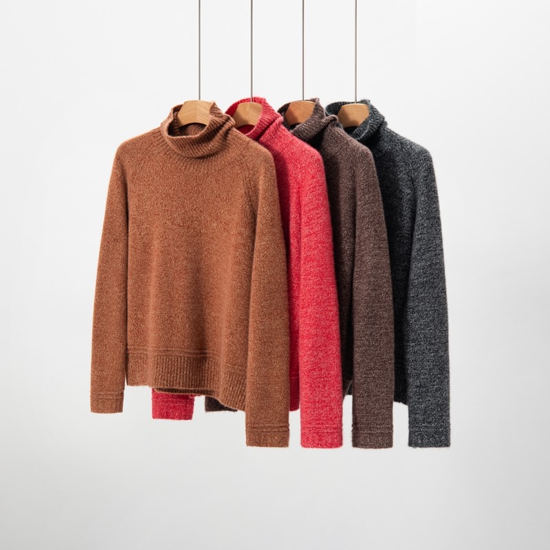 山羊绒衫女花纱加厚高翻领套头宽松打底毛衣极简风百搭,女装/女士精品,羊绒衫,淘宝优惠券,粉丝福利购,淘宝优惠卷