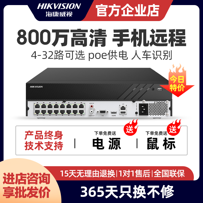 海康威视高清NVR人车侦测录像