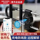 商铺玻璃门锁海康u型锁双开玻璃门指纹密码 锁免开孔加长u形锁叉锁