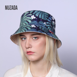NUZADA奴扎达原创渔夫帽女遮阳双面防晒盆帽3D印花边帽百搭个性帽
