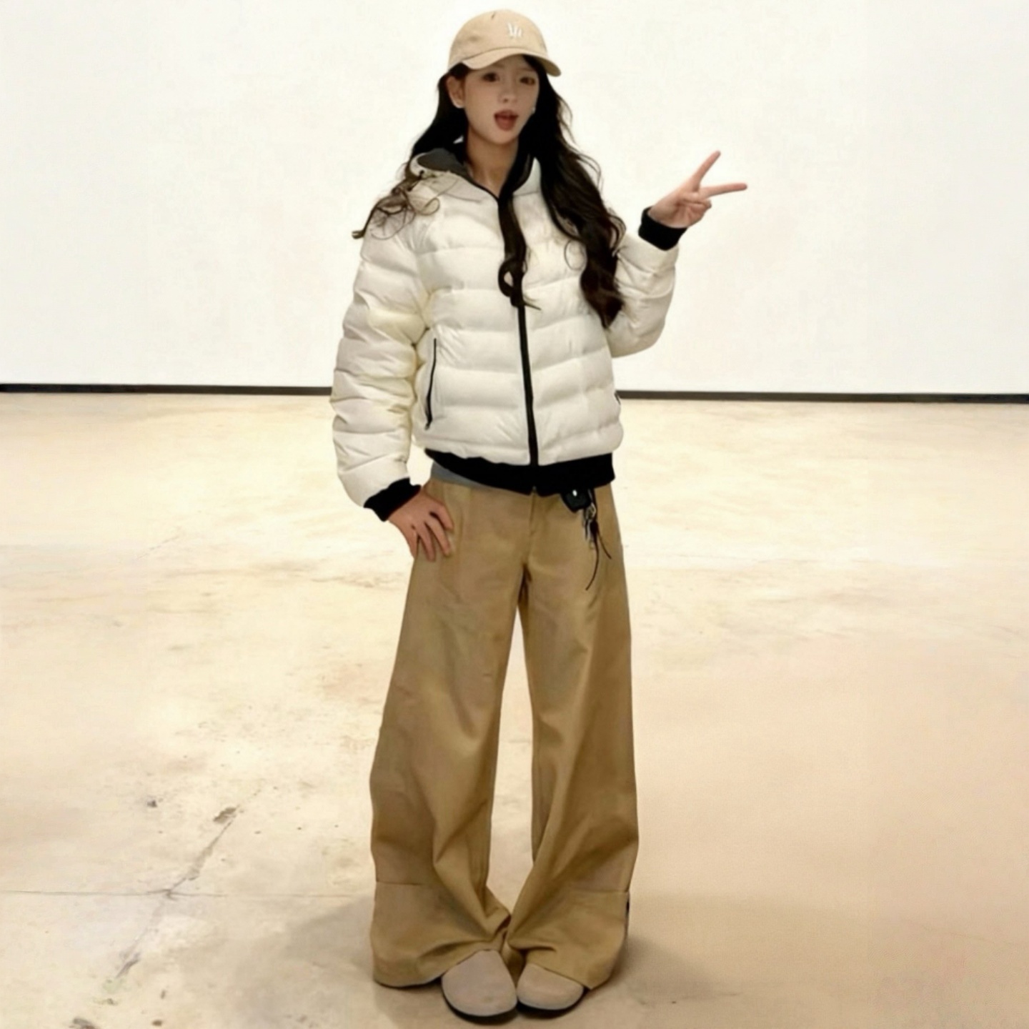 巨好看排骨羽绒棉服女外套