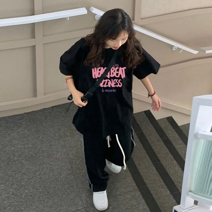 黑粉色短袖t恤女2026新款纯棉宽松绝美巨好看的小上衣显瘦多巴胺