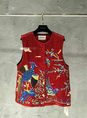 微默契正品KIYUGINA手工缝制刺绣图案高端定制马甲短外套29396