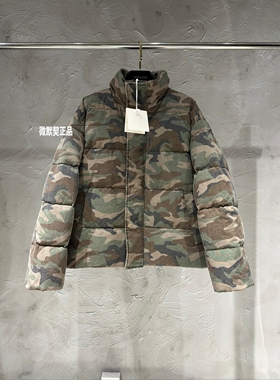现货发微默契正品K牌KIYUGINA厚实迷彩白鸭绒羽绒服短外套29550