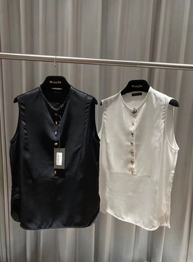 现货秒发微默契正品K牌KIYUGINA丝质彩扣马甲背心26936