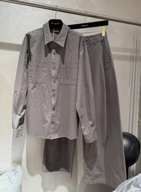 微默契正品K牌KIYUGINA翻领大牌长袖口袋衬衣28968