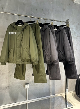 微默契正品K牌KIYUGINA连帽羽绒服短外套长裤套装