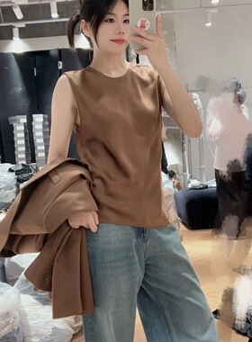 微默契正品K牌KIYUGINA真丝无袖上衣