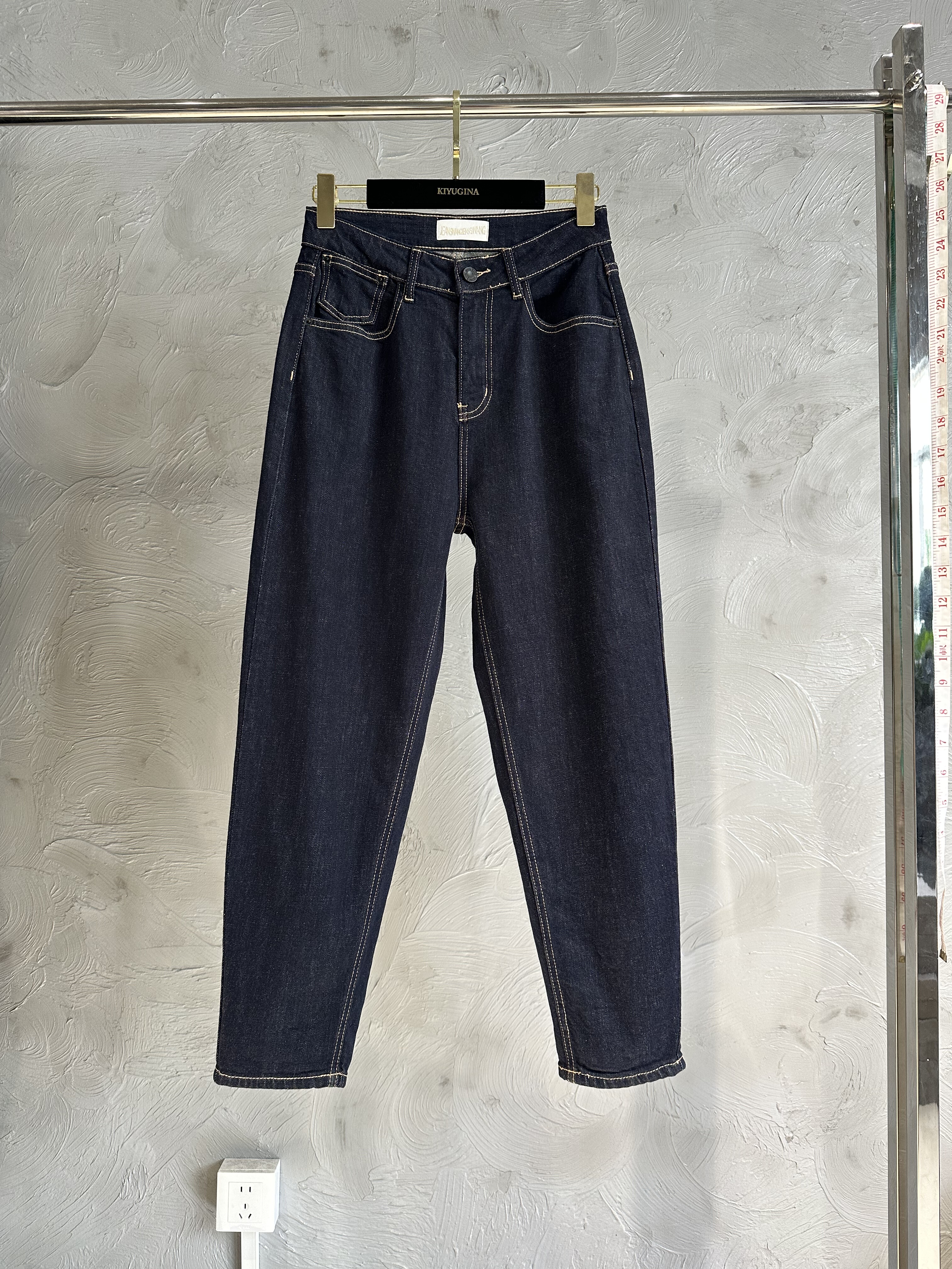 微默契正品K牌KIYUGINA秋冬磨毛牛仔裤休闲裤61581-1