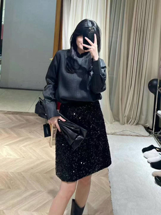 微默契K牌KIYUGINA丝绒腰头全亮片包裙半身裙1504