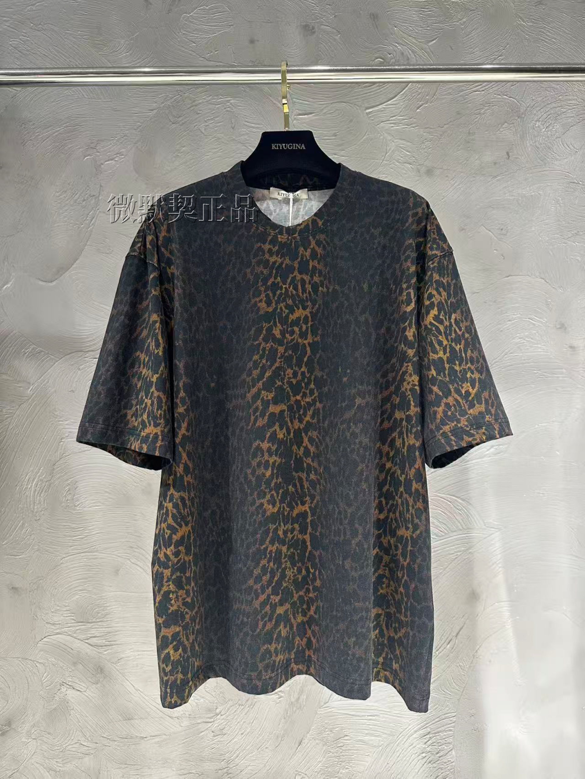 微默契正品K牌KIYUGINA豹纹宽松短袖T恤29760