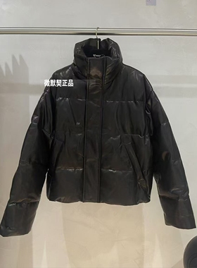 微默契正品K牌KIYUGINA鹅绒真皮宽松羽绒服短外套