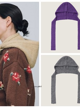 SIENNE韩国直邮 25秋冬 Colette Hood Muffler 针织连帽围巾3色