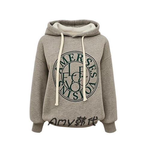 特价~Amy韩国代购 LECCOVE 休闲连帽加绒卫衣2色LC41E1LT003S
