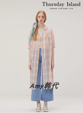 Amy韩国代购[Thursday Island]格子长袍连衣裙 (T234MOP646W)